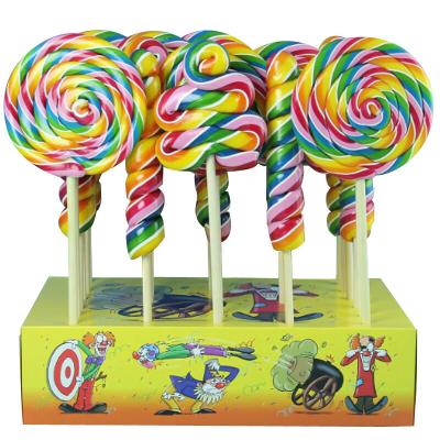 China Natural Colorful Lollipop Rainbow Fruity Flavor Swirl Sweet Windmill Lollipop for sale