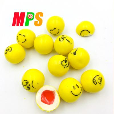 China Cute normal surprise emoticon center filled bubble gum for kids for sale