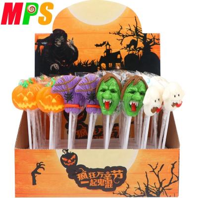 China Full Size Creative Funny Halloween Pumpkin Lollipop And Tricky Bulk Scary Skull Candy for sale