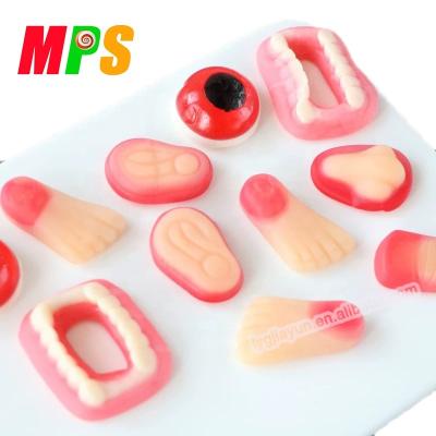 China Halloween Candy Natural Human Organ Feet Custom Eyebal Finger Shapes Soft Gummy Jelly for sale