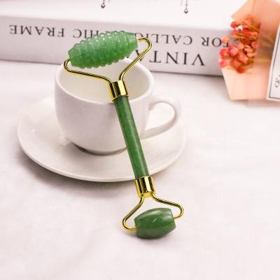 China Ijoye Beauty Hot Selling Green Aventurine Jade Roller Spiked Head Jade Facial Roller Whitening For Face for sale