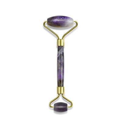 China Double Rollers/2021 Portable Best Selling Tool/Amazon Fresh Amethyst Face Jade Massage Roller Beauty Skin Care for sale