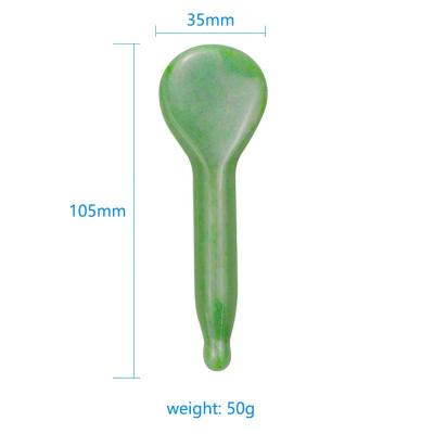 China Whitening High Quality Green Jade Spoon Large Size Acupressure Gua Sha Spoon for sale