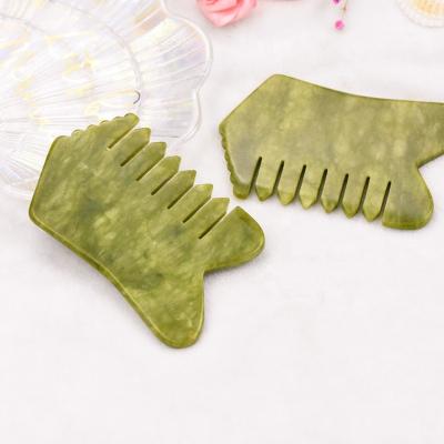 China Body Wholesale Factory High Quality Natural Southern Jade Special GuaSha Comb Scrapping Tool for sale