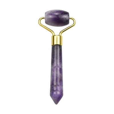 China Wholesale Price Mini Jade Facial Roller Single Head Amethyst Jade Roller For Face Whitening for sale