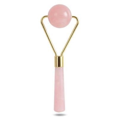 China Wholesale Round Mini Jade Whitening Rose Quartz Roller With Facial for sale