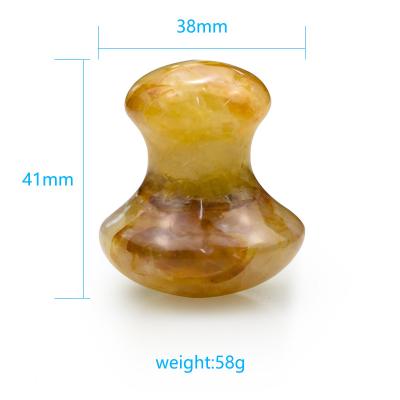 China Hot Selling Natural Custom Made Citrin Massage Tool Guasha Mushroom Stone Guasha Scratch for sale