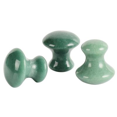 China Hand Held In Common Green Jade Gua Sha Mushroom Shape Aventurine Guasha Eye Massage Stones for sale