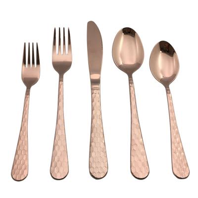 China Sustainable Approved SUS304 Water Cube Design Stainless Steel Flatware Set for sale