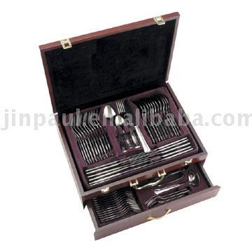 China Dinner Stainless Steel Cutlery Set (72pcs set with wooden case) for sale