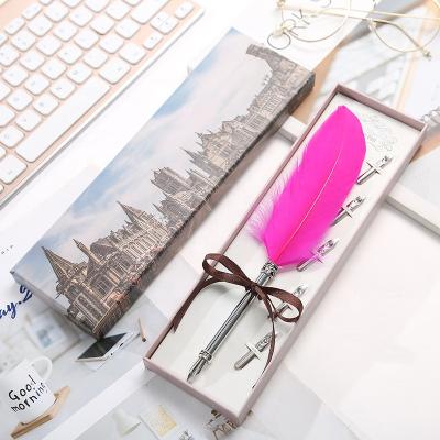 China Creative Vintage Pen Fashion Feather Pen On Sale Cheap Wedding Gift School Supplies for sale