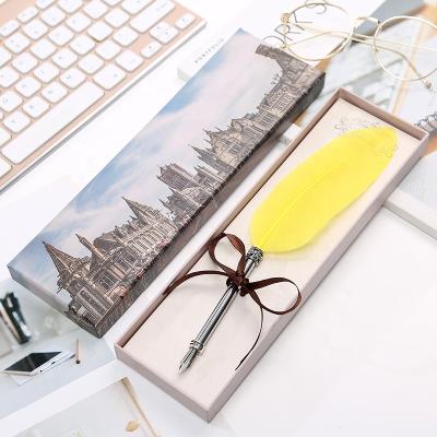 China 2020 Creative Vintage La Belle Parque Vintage Quill Oblique Dip Fountain Pen Metal Nib For Wedding Gift for sale