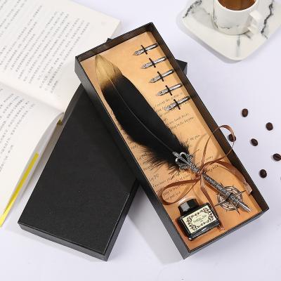 China European Turkey Fountain Pen Style Gift Alloy Seeds Dip Colorful Writing Calligraphy Quill Pen Turkey Fountain Pen Luxury for sale