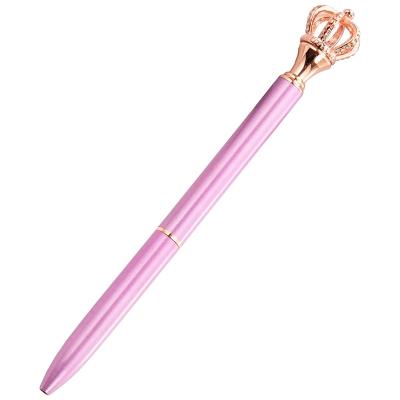 China Creative Pen Hot Selling Luxury Ball Pen Cute Metal Royal Crown Vintage Ballpoint Pen With Custom Logo for sale