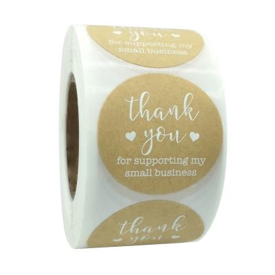 China Waterproof Thank You Sticker 1/1.5/2 Inch 500 Pieces Each Roll For Supporting My Small Business Stickers for sale