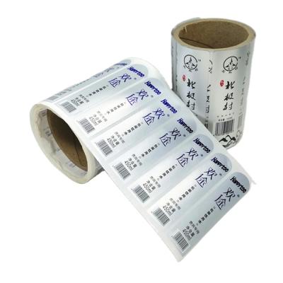 China Custom Private Product Barcode Printing Bopp Labels Self Adhesive Vinyl Packaging Logo Liquid Stickers Label for sale