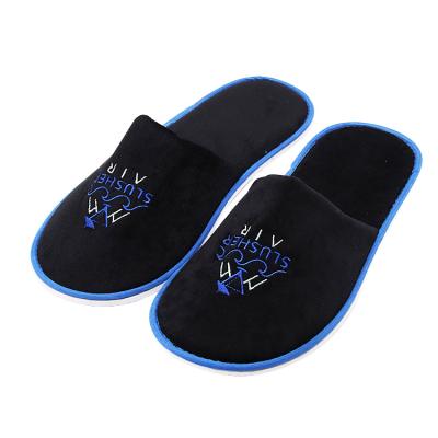 China Indoor Home Outdoor UG Black Customized Logo Hotel SPA Toiletries Supplies Wholesale Closed Toe EVA Sole Hotel Disposable Slippers for sale