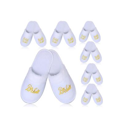 China Casual UG Custom OEM Disposable Velour slippers Wholesale Bulk Soft Cotton Luxury Wedding Slipper For Travel Shower Slippers for sale