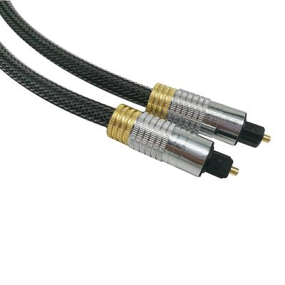 China High Quality Computer Gold Digital Cable Toslink Fiber Optic Cable with Brass Metal Shell and Durable Nylon Braiding for sale