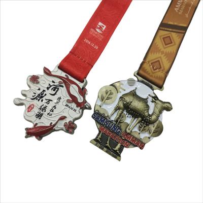 China Custom Winner China Medals Champions Polish Gold Metallic Sports Sports Medal Ribbons Cheap Trophies And League Medals for sale