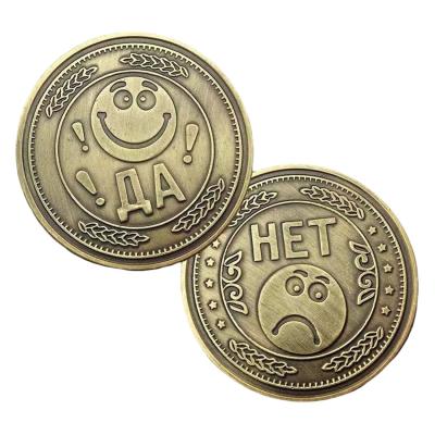 China Europe Design Your Own Logo Cheap Promotional Custom Souvenir Coins Antique Brass Metal Challenge Coin for sale