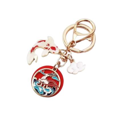 China China Fashion Design Custom Metal Colored Key Ring Soft Enamel Key Ring With Glittering Metal Decoration for sale