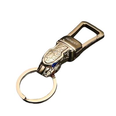 China China Wholesale Key Chain Manufacturers Make Clean Transparent White Laser Lettering Custom Stainless Steel Or Zinc Alloy Key Chain for sale