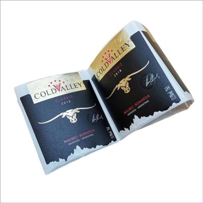 China Waterproof Custom Private Printing Wine Labels For Foil Sticker Packaging Concave-convex Process OEM Design Red Wine Stickers for sale