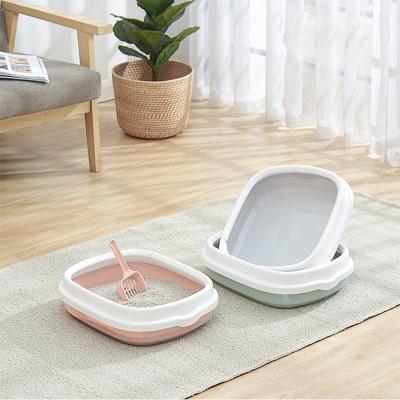 China Large Hot Sale Viable Cat Sandbox Pet Toilet Cat Litter Box With Cat Sand Shovel for sale