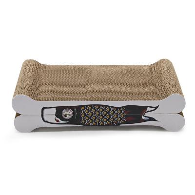 China Sustainable Eco-Friendly Pet Cat Toys Cardboard Corrugated Scratching Board Curve Cat Scratcher for sale