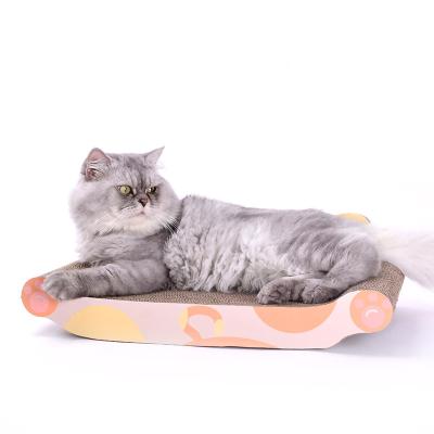 China Modern Durable Viable Cat Scratcher Cardboard Scratching Pad Large Corrugated Sofa Bed Box With Catnip for sale