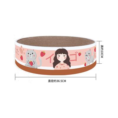 China Hot Selling Products Stocked Factory Price Bowl Shape Round Cardboard Paper Flower Printing Cat Scratcher for sale