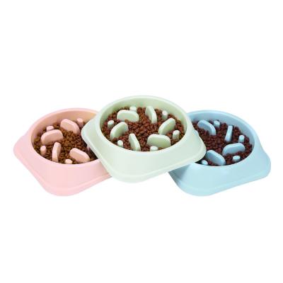 China Stocked Non Slip Puzzle Bowl Anti-Swallow Pet Slower Food Dishes Dog Feeding Bowls for sale