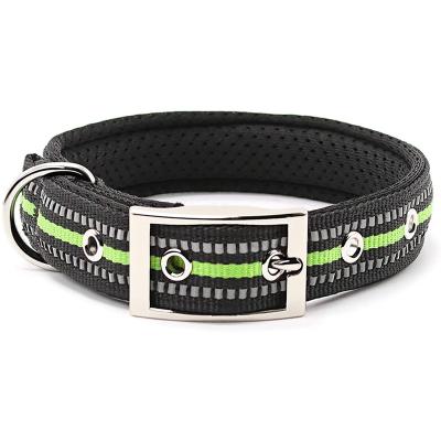 China Reflective Luxury Dog Accessories Adjustable Nylon Metal Buckle Dog Collar Reflective Dog Collar for sale