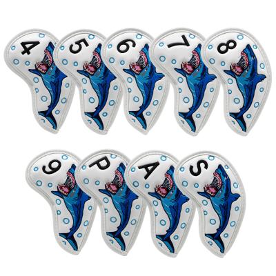 China Amazon Hot Sale PU Golf Iron Cover, Skeleton Golf Iron Headcovers PU Leather Golf Head Cover for Iron 9pcs/set 4~9, P, S, A for sale