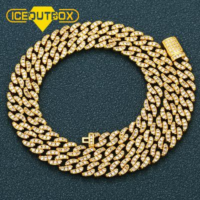 China Hiphop 6mm Cuban Chain Necklace Gold Silver Color For Mens Hip Hop Jewelry Full Zirconia Men Necklace for sale