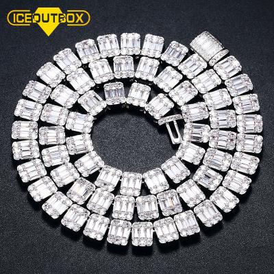 China Hiphop 18k Gold Plated High Quality Hip Hop Jewelry 8mm Square Scale Tennis Chain for sale