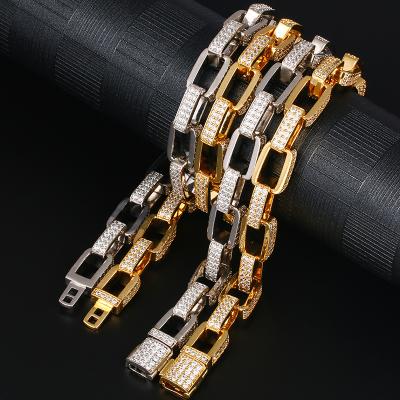 China New S925 Hiphop Men's Jewelry Gold Chain Design Iced Out Odin Link Chain Necklace for sale