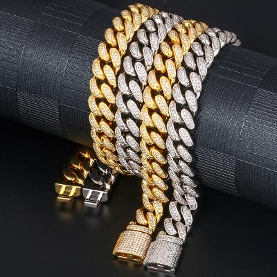 China Hiphop Hip Hop Style 925 Sterling Silver Diamond Cuban Chain ICE OUT Necklace Jewelry for sale