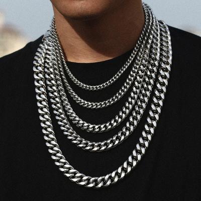 China High Quality/Hip Hop Chain Necklace 12MM Stainless Steel Cuban Link Hop Cuban Jewelry Men's Hip Chain Necklace for sale