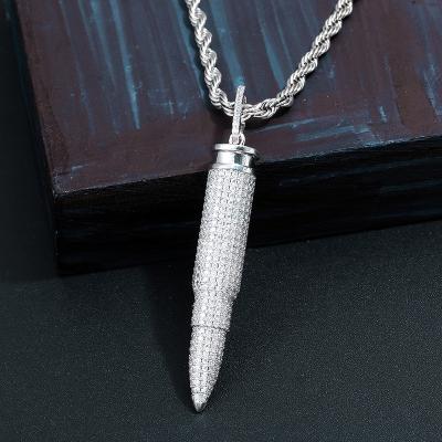 China Pendant Necklace Trend Copper Iced Out Bullet Pendants Necklaces For Men Hip Hop Jewelry for sale