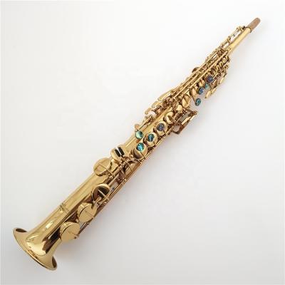 China Gold Lacquer New Bb Key Soprano Straight Saxophone Material Brass Imported From Germany for sale