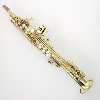 China Gold Lacquer Accept OEM Material EB Professional Brass Main Sopranino Saxophone for sale