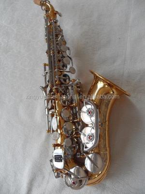 China Soprano Gold Lacquer Saxophone Child/Small Saxophone For Children/Curved Small Bb Sax for sale