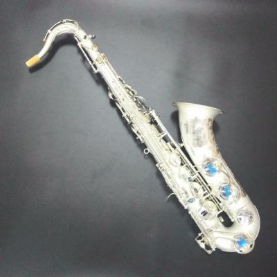 China Professional Matt Silver Tone Double Hole Roll Arm Tenor Saxophone for sale