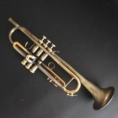 China Gold Bb Reverse Gold Leadpipe Antique Double Trumpet Color Outdoor Professional Trumpet for sale