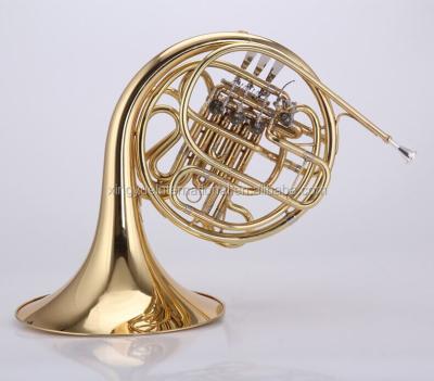 China Gold Lacquer Double Head Professional 4 French Horn Musical Instruments for sale