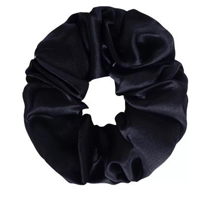 China Fashionable Silk Women Hair Care Ropes Scrunchies Hair Bands Soft Width 6cm Elastic Band for sale