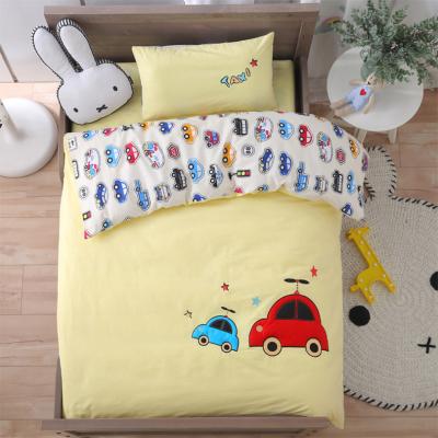 China Cartoon Baby's Cotton Printed Crib Pillowcase Quilt Cover Three-Piece Cushion for sale