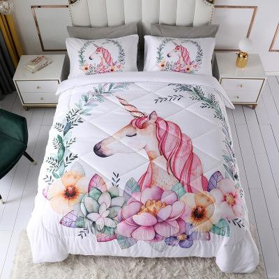 China European and American Quilting Home Textile Nondisposable Unicorn King Queen Comforter Bedding Cover 3pcs Sets for sale